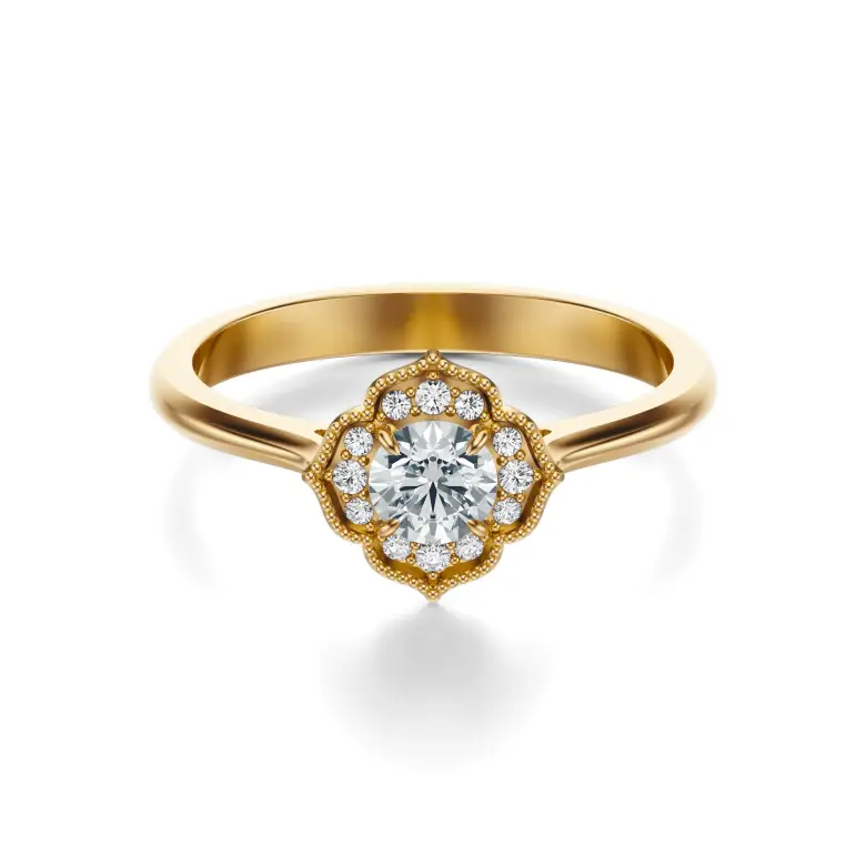 Pierścionek złoty z diamentami